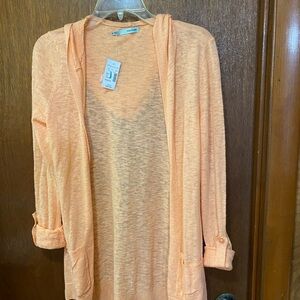 Maurices Peach Open-Front Lightweight Cardigan